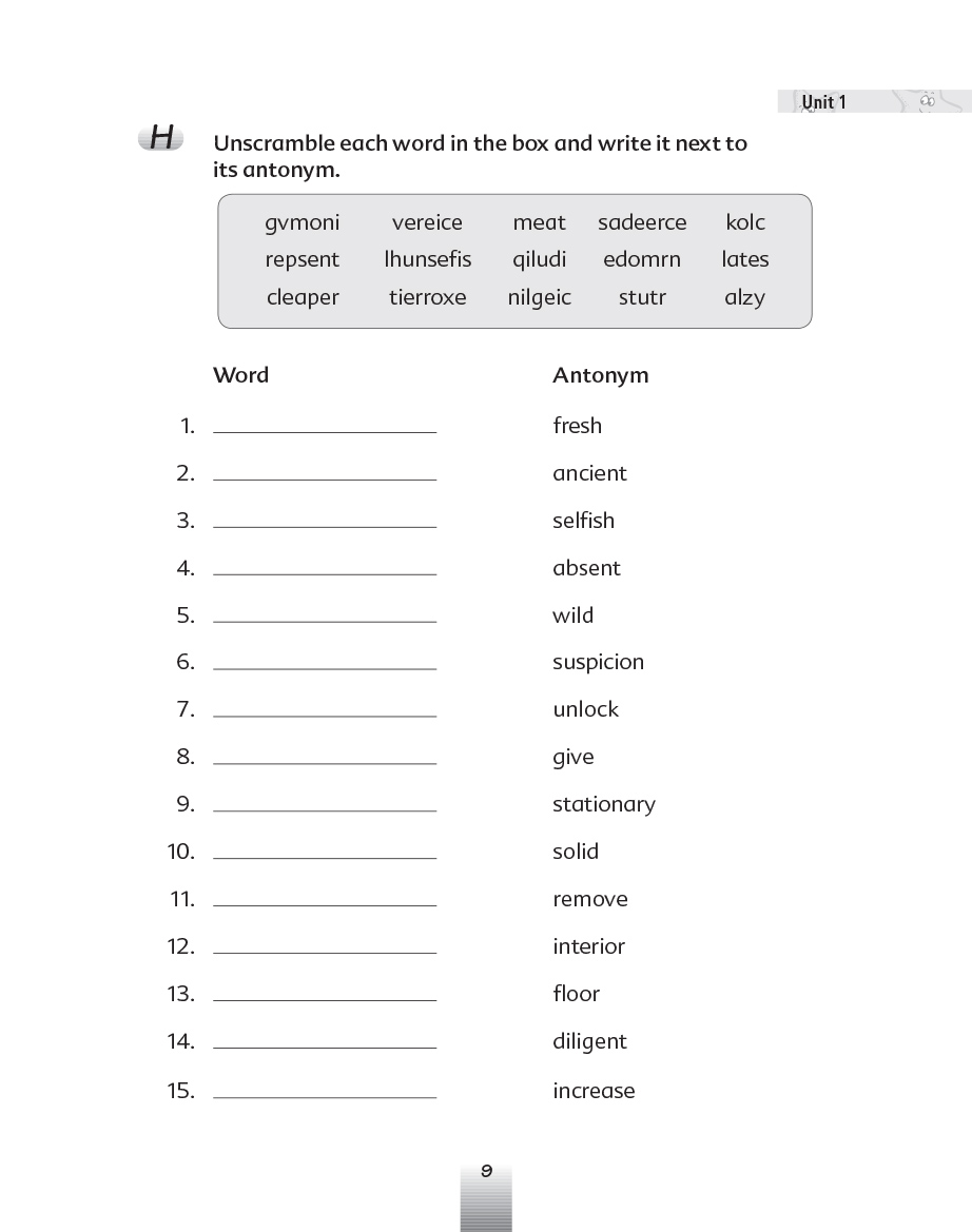 Vocabulary Practice 6 | Scholastic Learners